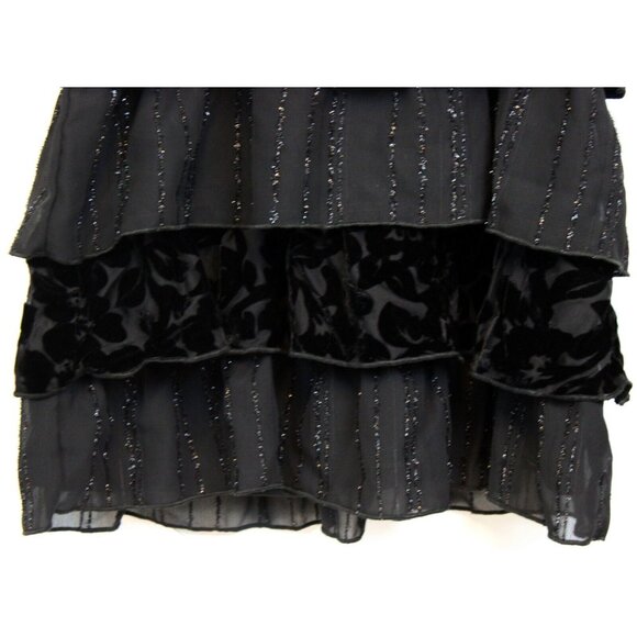 Early 00s VTG Justice Black 2pc Outfit sz 18 NWT Tank Top Layered Pants Velvet - Picture 5 of 13